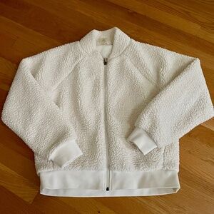 CALIA Women’s White Sherpa Zip Jacket